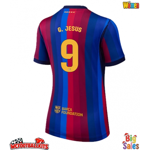 Barcelona Gabriel Jesus #9 Replica Home Stadium Shirt for Women 2026-27 Short Sleeve